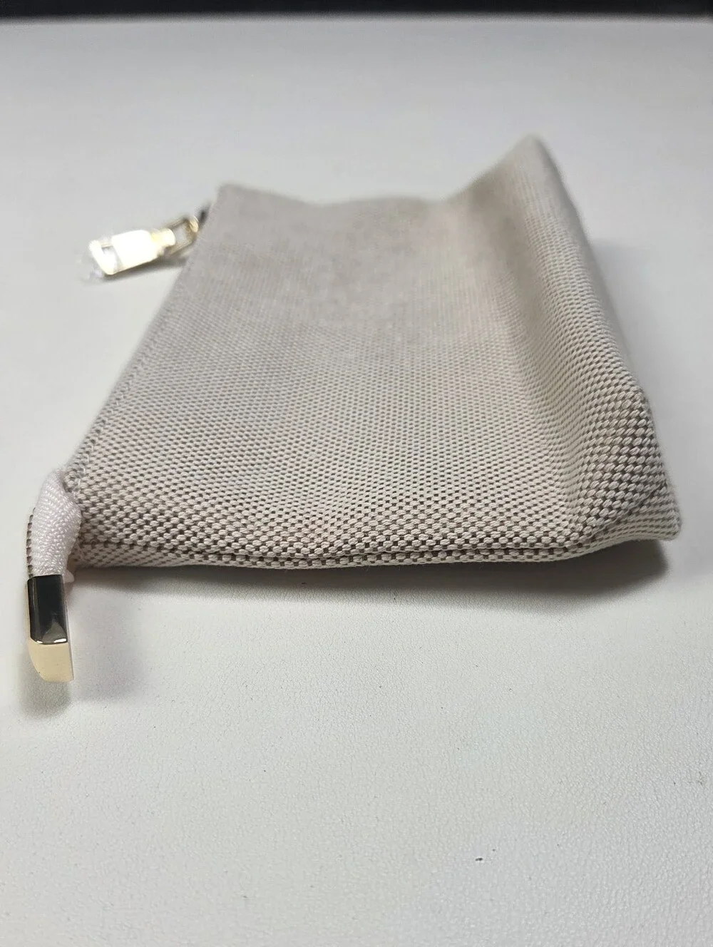 VERAFIELD Beige Canvas Zip Pouch NEW